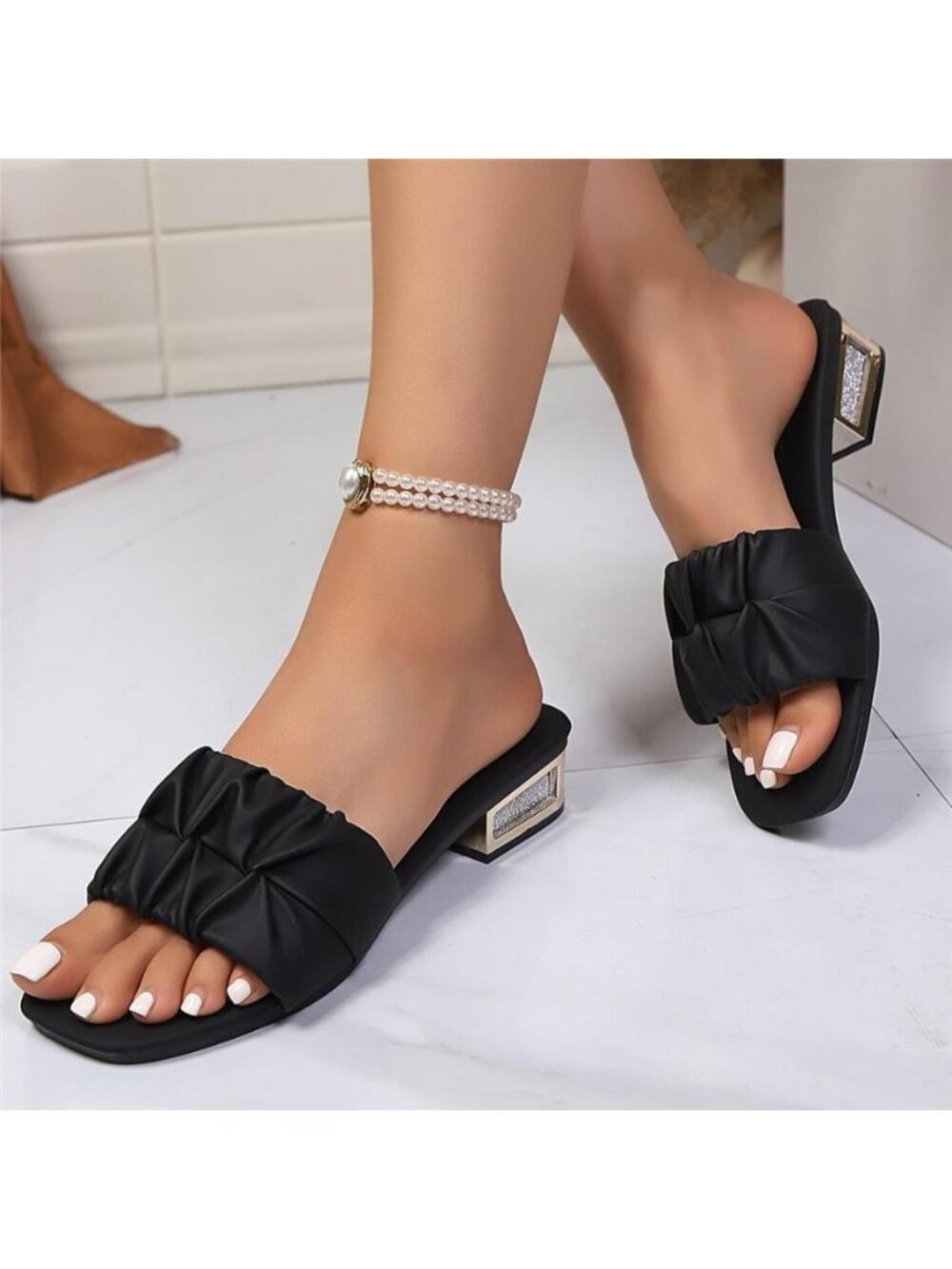 Open Toe Block Heels Sandals - Picture 4 of 13